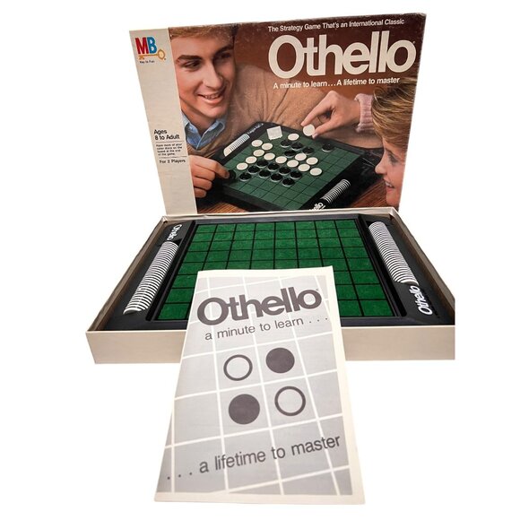 Vintage 1986 Milton Bradley Othello Board Game Strategy Classic Complete - Picture 4 of 5